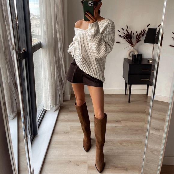 ZARA Suede Knee High Boots - Picture 6 of 7